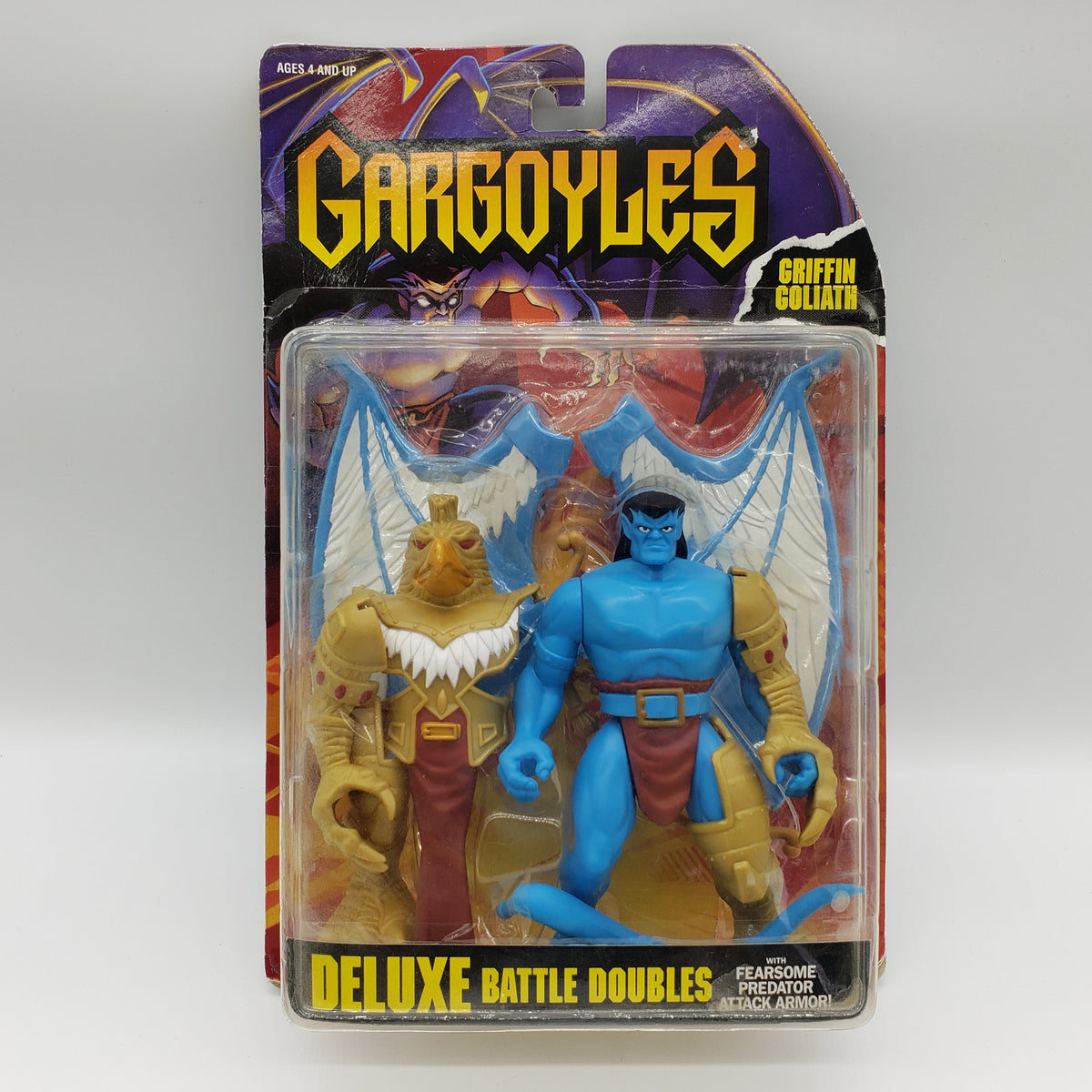 1995 GARGOYLES Deluxe Battle Doubles 2024 LION / BRONX Action Figure KENNER MOC