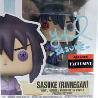 Funko Pop! Naruto: Shippuden AAA Anime Exclusive Sasuke #1023 Signed by Yuri Lowenthal JSA