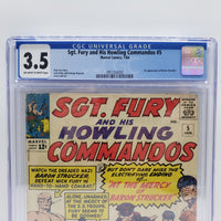 SGT. Fury and His Howling Commandos #5 CGC 3.5 Graded Marvel Comics 1964
