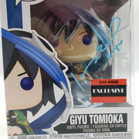 Funko Pop! Animation Demon Slayer AAA Anime Exclusive Giyu Tomioka #876 Signed by Johnny Yong Bosch JSA Certified