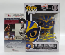 Funko Pop! Marvel: Lucha Libre Edition El Animal Indestructible #711 Signed by Steve Blum JSA Certified