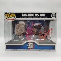 Funko Pop! Moment Demon Slayer Tanjiro vs. Rui #1034 Signed by Zach Aguilar PSA Certified