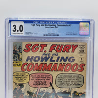 SGT. Fury and His Howling Commandos #3 CGC 3.0 Graded Marvel Comics 1963
