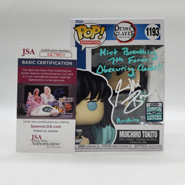 Funko Pop! Demon Slayer 2022 FunKon LE Muichiro Tokito #1193 Signed by Griffin Burns JSA