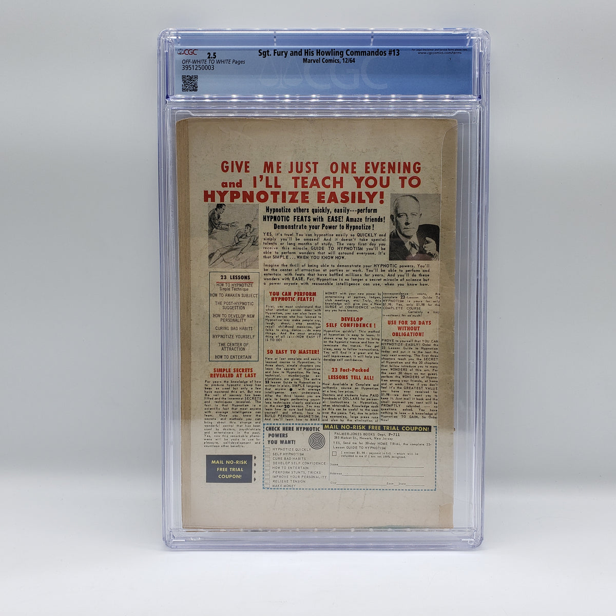 SGT. Fury and His Howling Commandos #13 CGC 2.5 Graded Marvel Comics 1 ...