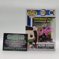 Funko Pop! Animation Demon Slayer Nezuko Kamado #65 Signed by Abby Trott COA Certified