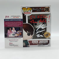 Funko Pop! Attack on Titan Bait Eren Jaeger #20 Signed by Bryce Papenbrook JSA