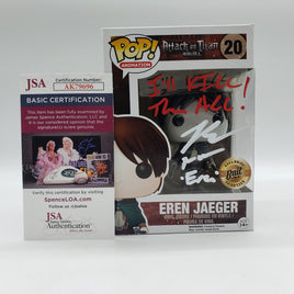 Funko Pop! Attack on Titan Bait Eren Jaeger #20 Signed by Bryce Papenbrook JSA