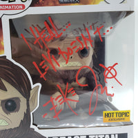 Funko Pop! Attack on Titan Hot Topic Beast Titan #504 Signed by Jason Liebrecht JSA