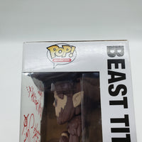 Funko Pop! Attack on Titan Hot Topic Beast Titan #504 Signed by Jason Liebrecht JSA
