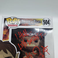 Funko Pop! Attack on Titan Hot Topic Beast Titan #504 Signed by Jason Liebrecht JSA