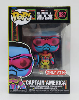 Funko Pop! Marvel Studios: The Falcon and The Winter Soldier Target Exclusive Captain America (Black Light) #987