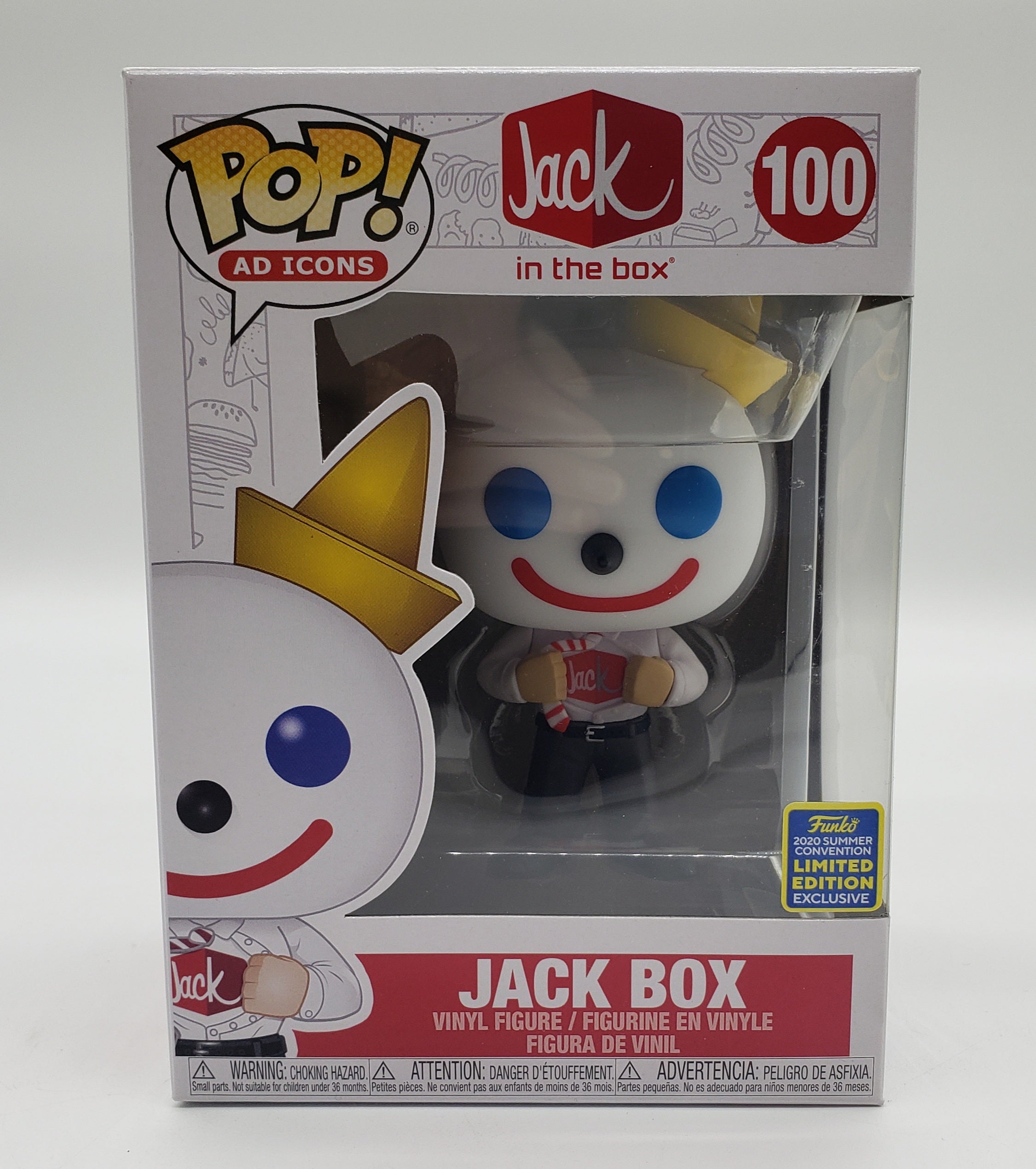 Funko Pop! Ad Icons Jack-in-the-Box 2020 SDCC Shared Convention. Exclusive  Jack Box #100