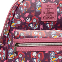 Loungefly The Nightmare Before Christmas Jack and Sally Hearts Mini-Backpack - Entertainment Earth Exclusive