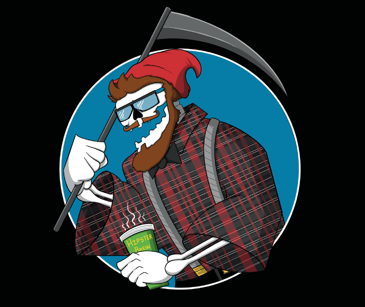 Sticker Fidner (Hipster Fiend 5 x 5 Collectible Sticker) Blacklanternart Collab Exclu ...