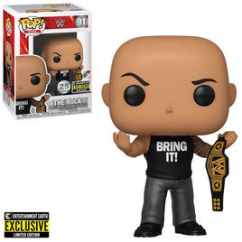 Funko Pop! WWE 25th Anniversary Entertainment Earth Exclusive The Rock (Championship Belt) #91